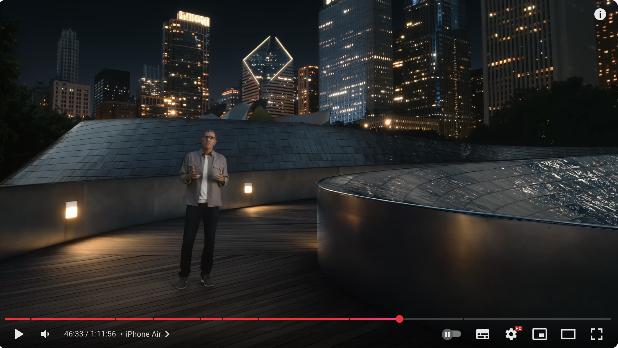 Tim Millet, VP Apple Platform, saying that A19 Pro offer MacBook Pro level of compute on an iPhone, during Sept. 2025 iPhone event