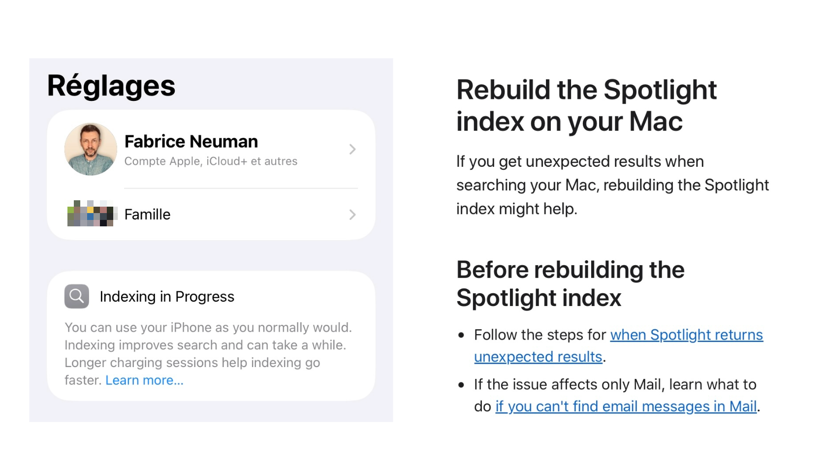 iOS 27 prévient que la réindexation de Spotlight réduit temporairement les performances iOS 27 prévient que la réindexation de Spotlight réduit temporairement les performances